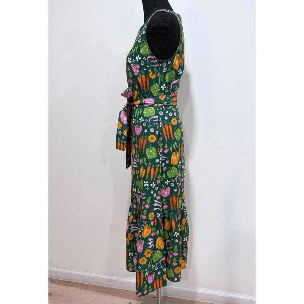 NWT Princess Highway Veggies Patch Garden Carrots Bellpepper Print Midi Dress 4​ - Picture 6 of 12